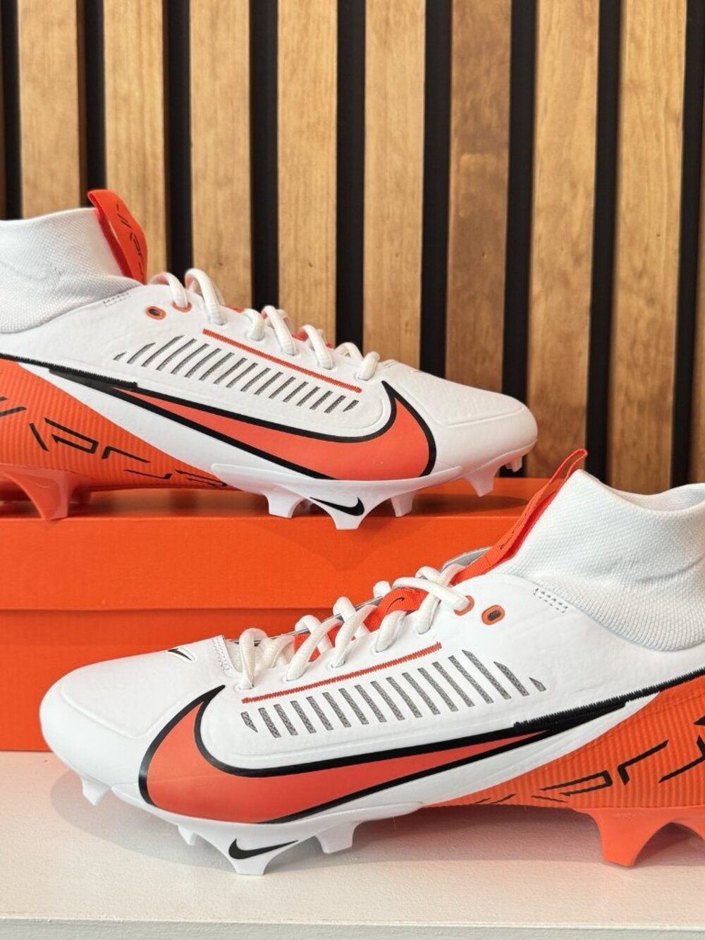 Size 12 - Nike Vapor Edge Pro 360 2 TB Football Cleats White Orange FQ4044-100